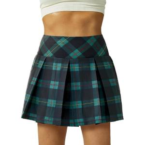 imageWomens Tennis Skirt with Pockets Shorts Crossover High Waisted Athletic Skorts Skirts for Golf Running WorkoutZ1greenplaid