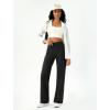 imageWomens Wide Leg Yoga Pants Casual Work Dress Pants Lounge Sweatpants High Waist Comfy Loose Trousers with PocketsBlack