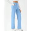 imageWomens Wide Leg Yoga Pants Casual Work Dress Pants Lounge Sweatpants High Waist Comfy Loose Trousers with PocketsBlue
