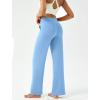 imageWomens Wide Leg Yoga Pants Casual Work Dress Pants Lounge Sweatpants High Waist Comfy Loose Trousers with PocketsBlue