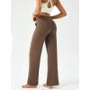 imageWomens Wide Leg Yoga Pants Casual Work Dress Pants Lounge Sweatpants High Waist Comfy Loose Trousers with PocketsBrown