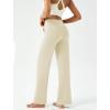 imageWomens Wide Leg Yoga Pants Casual Work Dress Pants Lounge Sweatpants High Waist Comfy Loose Trousers with PocketsKhaki