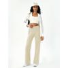 imageWomens Wide Leg Yoga Pants Casual Work Dress Pants Lounge Sweatpants High Waist Comfy Loose Trousers with PocketsKhaki