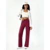 imageWomens Wide Leg Yoga Pants Casual Work Dress Pants Lounge Sweatpants High Waist Comfy Loose Trousers with PocketsWine Red