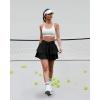 imageWomens Ruffle Tennis Skirt with Shorts Pockets Athletic Crossover Layered Skorts Golf RunningBlack