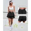 imageWomens Ruffle Tennis Skirt with Shorts Pockets Athletic Crossover Layered Skorts Golf RunningBlack