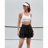 imageWomens Ruffle Tennis Skirt with Shorts Pockets Athletic Crossover Layered Skorts Golf RunningBlack