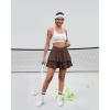 imageWomens Ruffle Tennis Skirt with Shorts Pockets Athletic Crossover Layered Skorts Golf RunningBrown