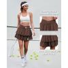 imageWomens Ruffle Tennis Skirt with Shorts Pockets Athletic Crossover Layered Skorts Golf RunningBrown