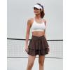 imageWomens Ruffle Tennis Skirt with Shorts Pockets Athletic Crossover Layered Skorts Golf RunningBrown