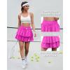 imageWomens Ruffle Tennis Skirt with Shorts Pockets Athletic Crossover Layered Skorts Golf RunningHot Pink