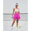 imageWomens Ruffle Tennis Skirt with Shorts Pockets Athletic Crossover Layered Skorts Golf RunningHot Pink