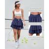 imageWomens Ruffle Tennis Skirt with Shorts Pockets Athletic Crossover Layered Skorts Golf RunningNavy Blue