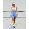 imageWomens Ruffle Tennis Skirt with Shorts Pockets Athletic Crossover Layered Skorts Golf RunningSky Blue