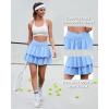 imageWomens Ruffle Tennis Skirt with Shorts Pockets Athletic Crossover Layered Skorts Golf RunningSky Blue