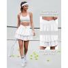 imageWomens Ruffle Tennis Skirt with Shorts Pockets Athletic Crossover Layered Skorts Golf RunningWhite