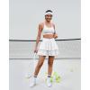 imageWomens Ruffle Tennis Skirt with Shorts Pockets Athletic Crossover Layered Skorts Golf RunningWhite