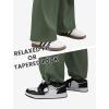 imageWomens Cargo Pants Elastic Waist Wide Leg Parachute Pants with 4 Pockets Baggy Casual Trousers Travel Y2K WaterproofArmy Green