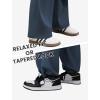 imageWomens Cargo Pants Elastic Waist Wide Leg Parachute Pants with 4 Pockets Baggy Casual Trousers Travel Y2K WaterproofNavy Blue