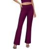 imageWomens Bootcut Dress Pants Business Casual Work Pants with Pockets High Waist Stretchy Trousers Pull On Office SlacksBerry