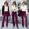 imageWomens Bootcut Dress Pants Business Casual Work Pants with Pockets High Waist Stretchy Trousers Pull On Office SlacksBerry