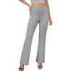 imageWomens Bootcut Dress Pants Business Casual Work Pants with Pockets High Waist Stretchy Trousers Pull On Office SlacksGrey