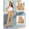 imageWomens Bootcut Dress Pants Business Casual Work Pants with Pockets High Waist Stretchy Trousers Pull On Office SlacksKhaki