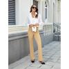 imageWomens Bootcut Dress Pants Business Casual Work Pants with Pockets High Waist Stretchy Trousers Pull On Office SlacksKhaki