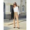 imageWomens Bootcut Dress Pants Business Casual Work Pants with Pockets High Waist Stretchy Trousers Pull On Office SlacksKhaki
