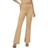 imageWomens Bootcut Dress Pants Business Casual Work Pants with Pockets High Waist Stretchy Trousers Pull On Office SlacksKhaki