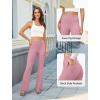 imageWomens Bootcut Dress Pants Business Casual Work Pants with Pockets High Waist Stretchy Trousers Pull On Office SlacksPink