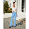 imageWomens Bootcut Dress Pants Business Casual Work Pants with Pockets High Waist Stretchy Trousers Pull On Office SlacksZsky Blue