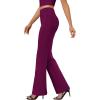 imageWomens Bootcut Dress Pants Business Casual Work Pants with Pockets High Waist Stretchy Trousers Pull On Office SlacksBerry