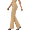 imageWomens Bootcut Dress Pants Business Casual Work Pants with Pockets High Waist Stretchy Trousers Pull On Office SlacksKhaki