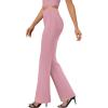imageWomens Bootcut Dress Pants Business Casual Work Pants with Pockets High Waist Stretchy Trousers Pull On Office SlacksPink