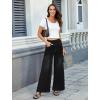 imageWomens Wide Leg Jeans High Waisted Stretchy Denim Pants Elastic Waist Pull On Sweatpant Jeans Trendy Baggy LooseBlack
