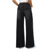 imageWomens Wide Leg Jeans High Waisted Stretchy Denim Pants Elastic Waist Pull On Sweatpant Jeans Trendy Baggy LooseBlack