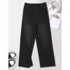 imageWomens Wide Leg Jeans High Waisted Stretchy Denim Pants Elastic Waist Pull On Sweatpant Jeans Trendy Baggy LooseBlack