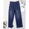 imageWomens Wide Leg Jeans High Waisted Stretchy Denim Pants Elastic Waist Pull On Sweatpant Jeans Trendy Baggy LooseDark Blue