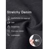 imageWomens Wide Leg Jeans High Waisted Stretchy Denim Pants Elastic Waist Pull On Sweatpant Jeans Trendy Baggy LooseDark Grey