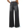 imageWomens Wide Leg Jeans High Waisted Stretchy Denim Pants Elastic Waist Pull On Sweatpant Jeans Trendy Baggy LooseDark Grey