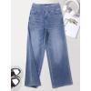 imageWomens Wide Leg Jeans High Waisted Stretchy Denim Pants Elastic Waist Pull On Sweatpant Jeans Trendy Baggy LooseLight Blue