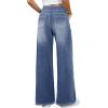 imageWomens Wide Leg Jeans High Waisted Stretchy Denim Pants Elastic Waist Pull On Sweatpant Jeans Trendy Baggy LooseLight Blue