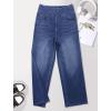 imageWomens Wide Leg Jeans High Waisted Stretchy Denim Pants Elastic Waist Pull On Sweatpant Jeans Trendy Baggy LooseMedium Blue