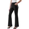 imageWomens Dress Pants Stretchy Work Pants Business Casual Office Trousers Pull On Flare Slacks with 4 PocketsBlack
