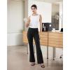 imageWomens Dress Pants Stretchy Work Pants Business Casual Office Trousers Pull On Flare Slacks with 4 PocketsBlack