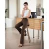 imageWomens Dress Pants Stretchy Work Pants Business Casual Office Trousers Pull On Flare Slacks with 4 PocketsBrown