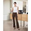 imageWomens Dress Pants Stretchy Work Pants Business Casual Office Trousers Pull On Flare Slacks with 4 PocketsBrown