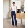 imageWomens Dress Pants Stretchy Work Pants Business Casual Office Trousers Pull On Flare Slacks with 4 PocketsNavy Blue