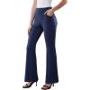 imageWomens Dress Pants Stretchy Work Pants Business Casual Office Trousers Pull On Flare Slacks with 4 PocketsNavy Blue